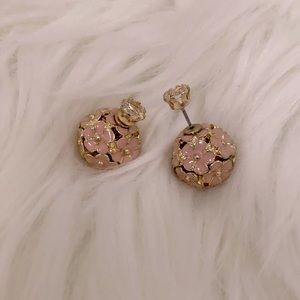 Front to Back flower ball earrings